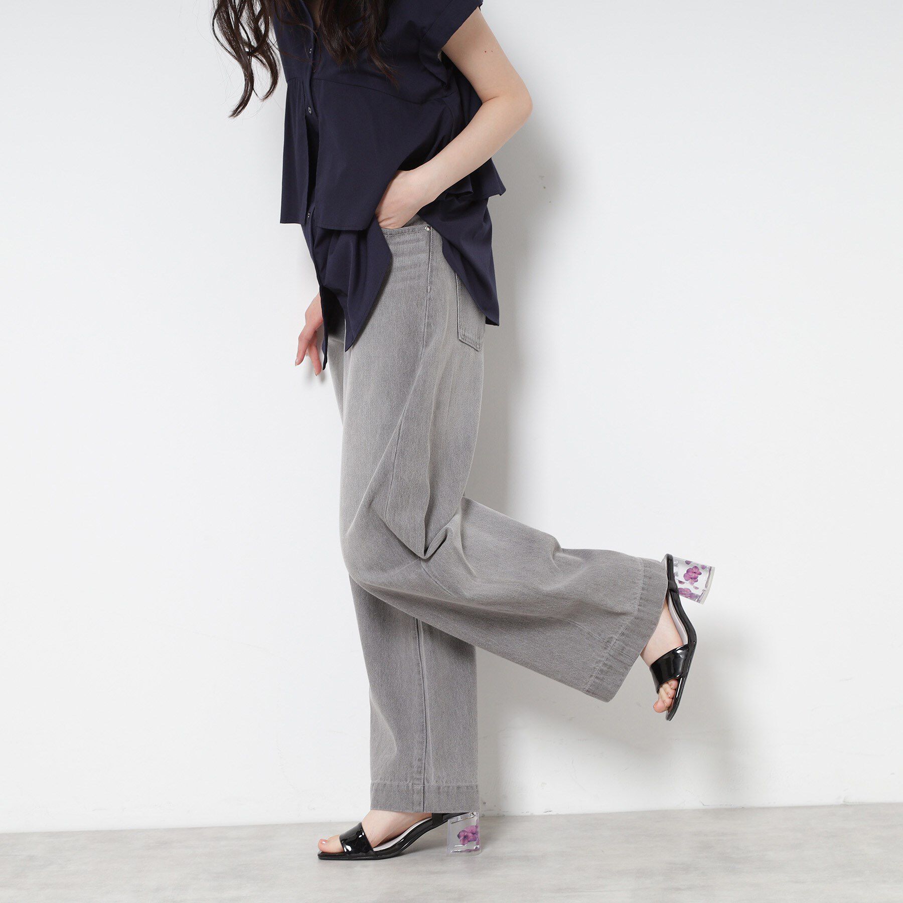 ESPERANZA「フラワークリアヒールサンダル」|サンダル|