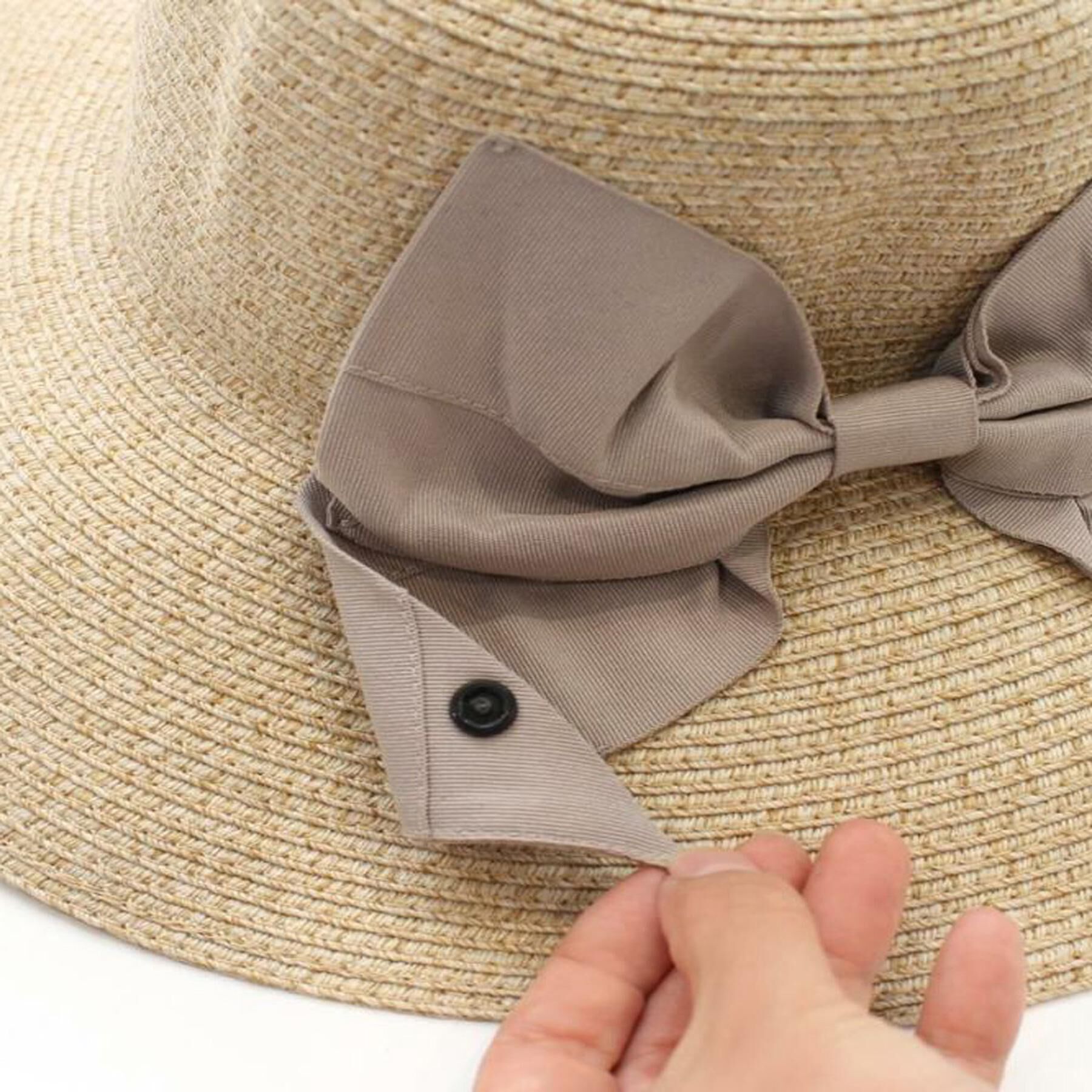 Grandedge「【接触冷感／洗濯可】コンパクトウォッシャブルリボンハット」|ハット|