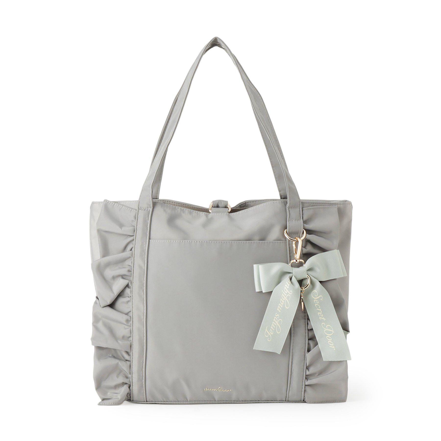 Ober Tashe「【新生活・新学期】フリルリボントートバッグ」|トートバッグ|グレー(012)