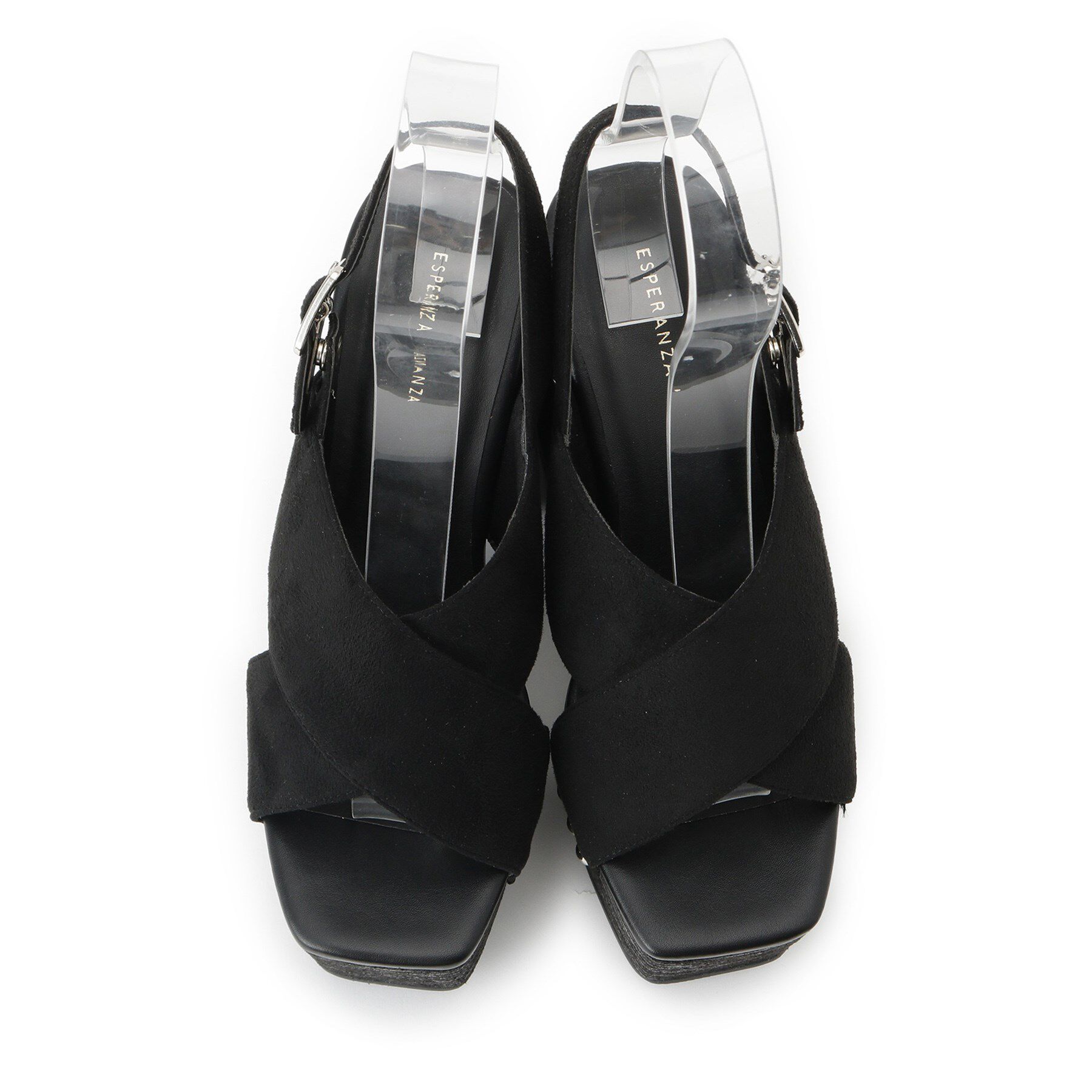 ESPERANZA「【ラク盛り／サンダル】リピーター続出／脚長美脚 クロススタッズサンダル」|サンダル|