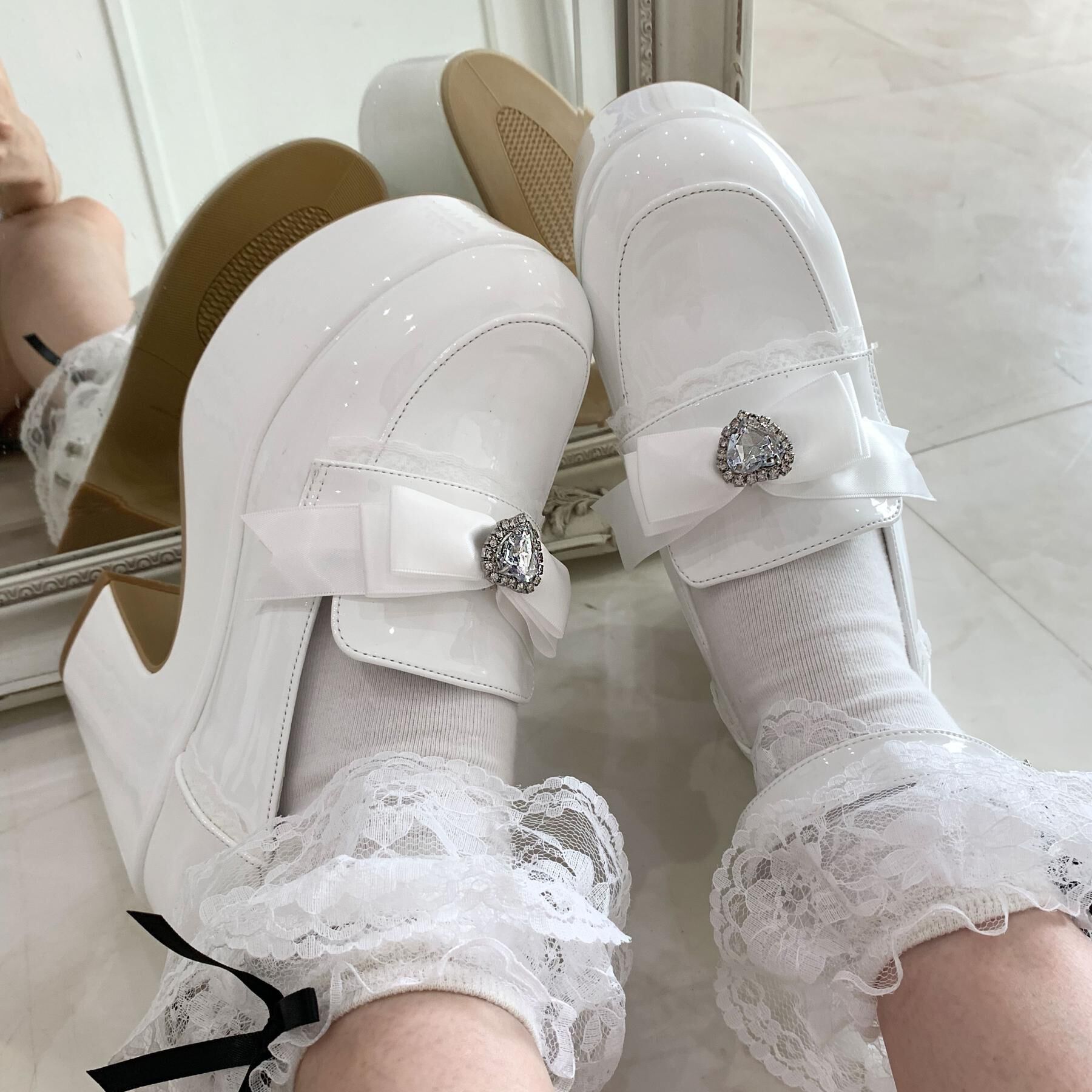 csT&P「2WAYリボン付き厚底ローファー」|パンプス|