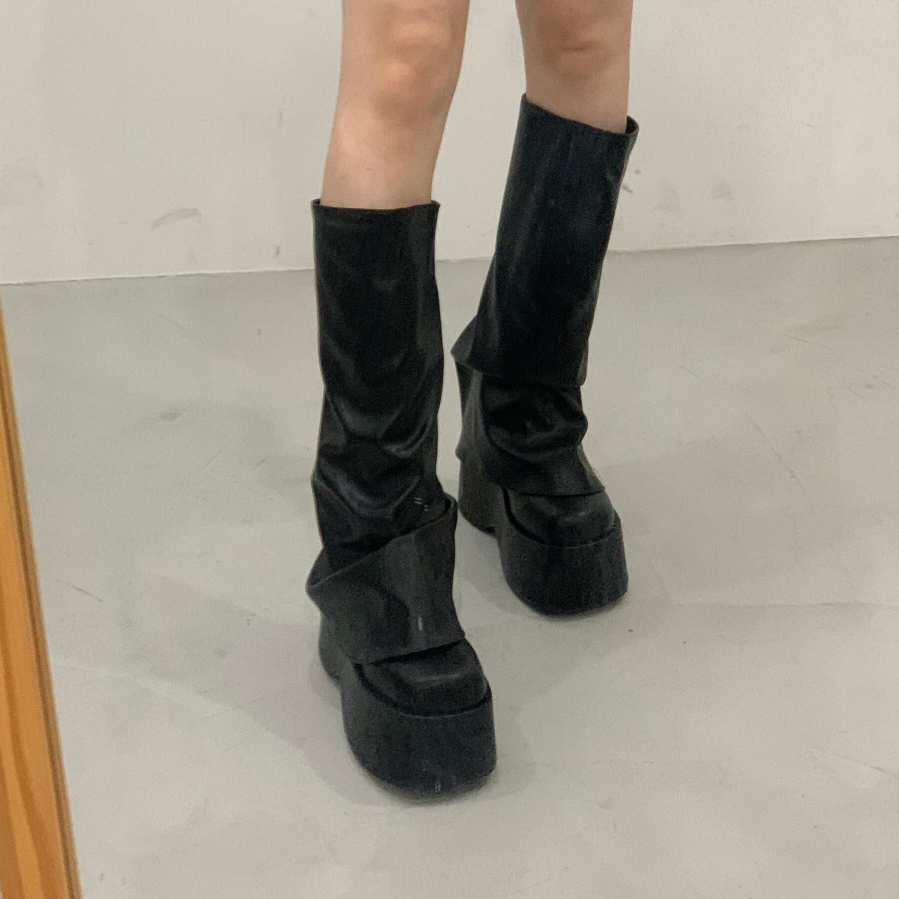 csT&P「厚底ブーツカバーロングブーツ」|ショートブーツ|