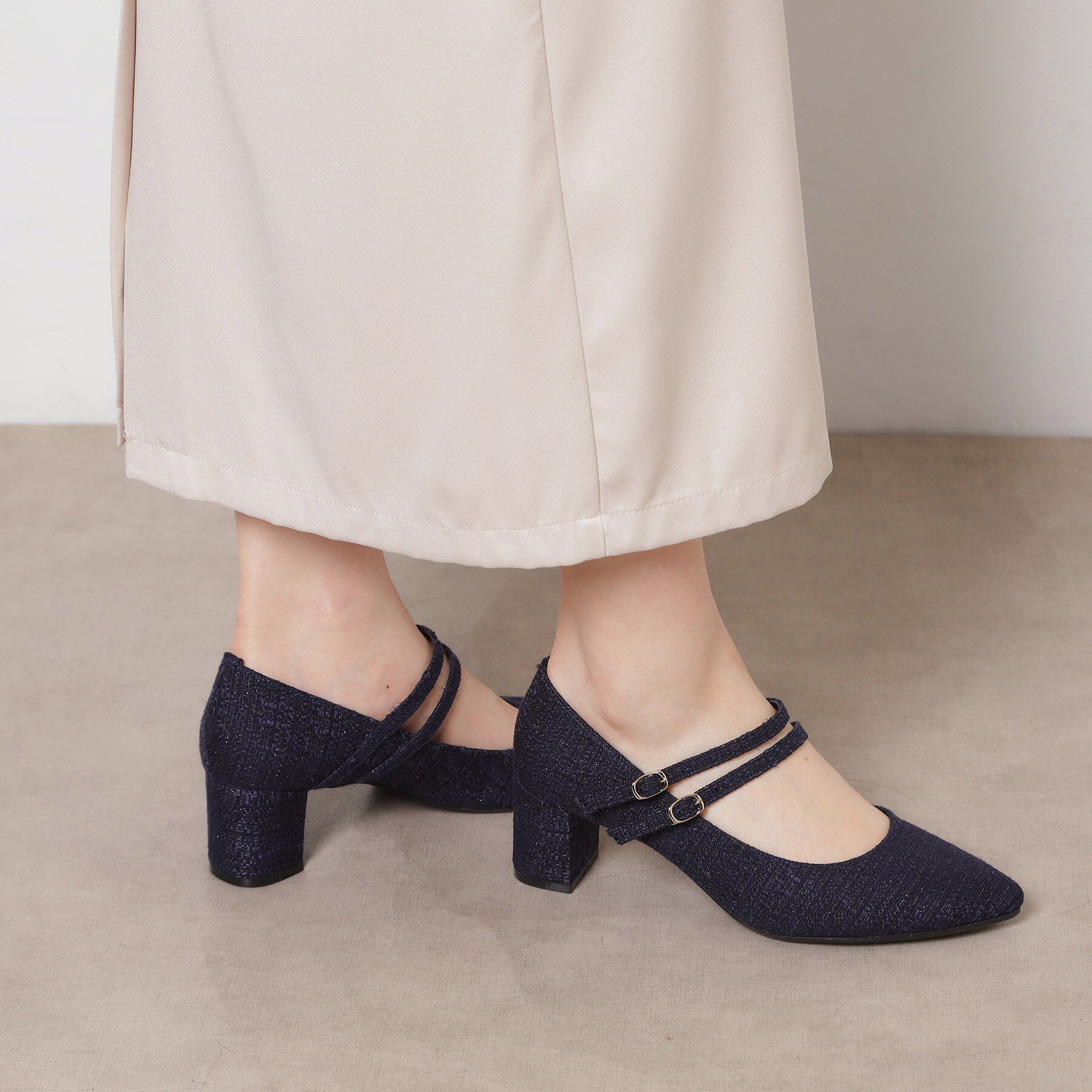 ESPERANZA「Wストラップパンプス」|パンプス|ブルー(393)