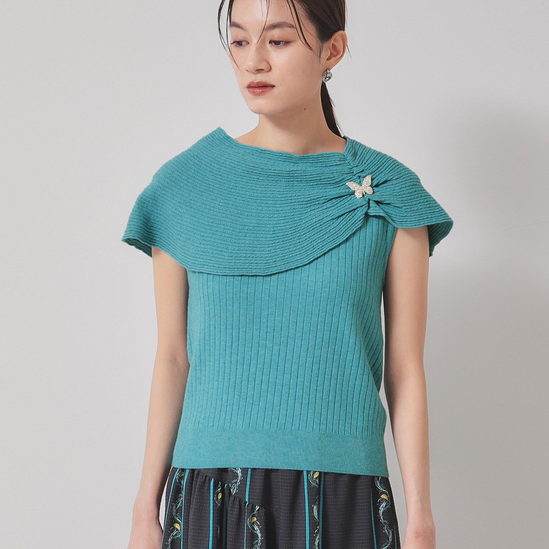 SunaUna「【2WAY】フレンチスリーブニット」|ニット・セーター|