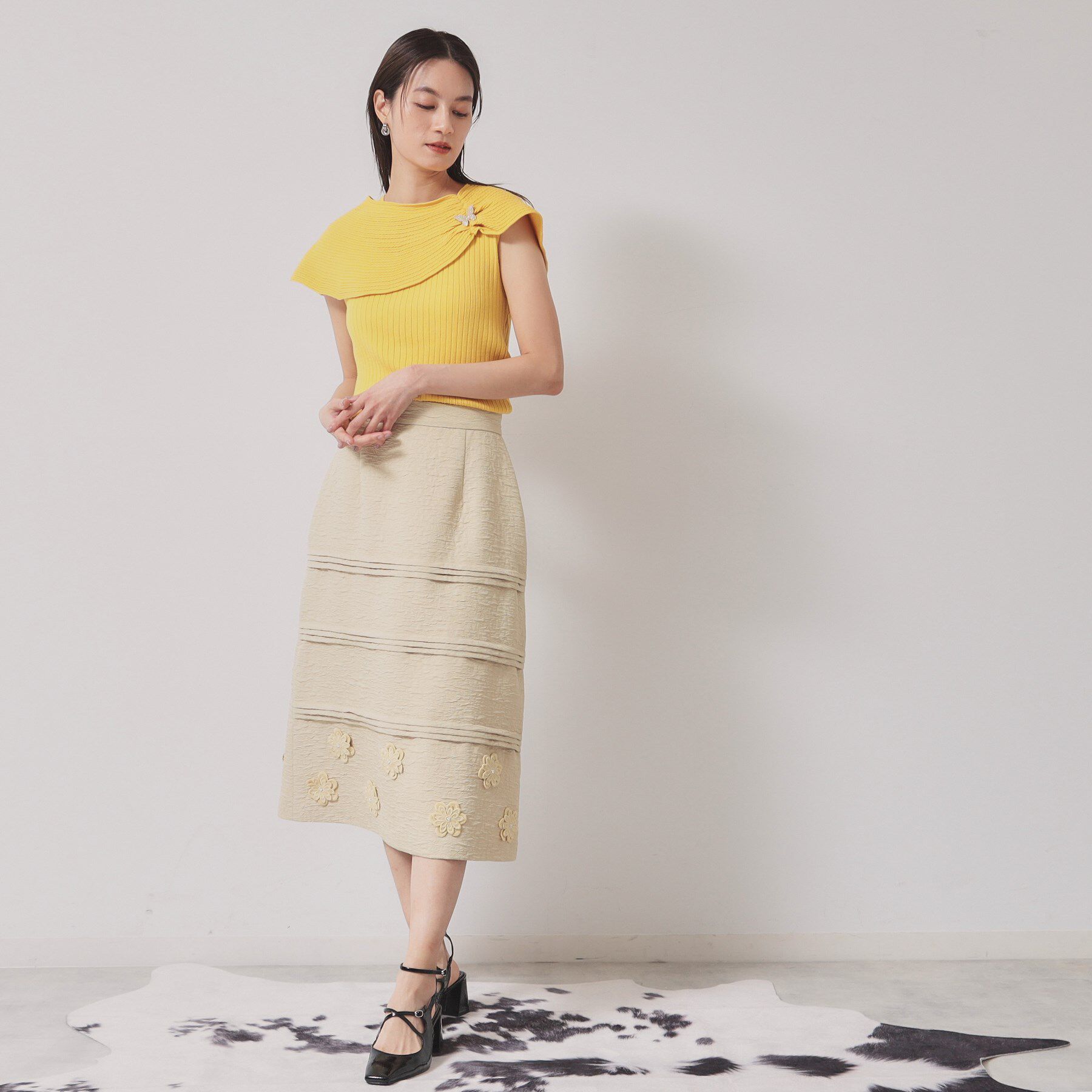 SunaUna「【2WAY】フレンチスリーブニット」|ニット・セーター|