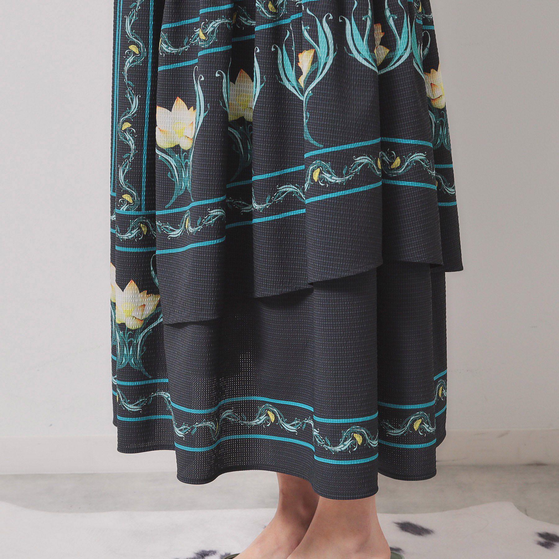 SunaUna「【ティアード／ウエストゴム】オリエンタルパネルスカート」|スカート|