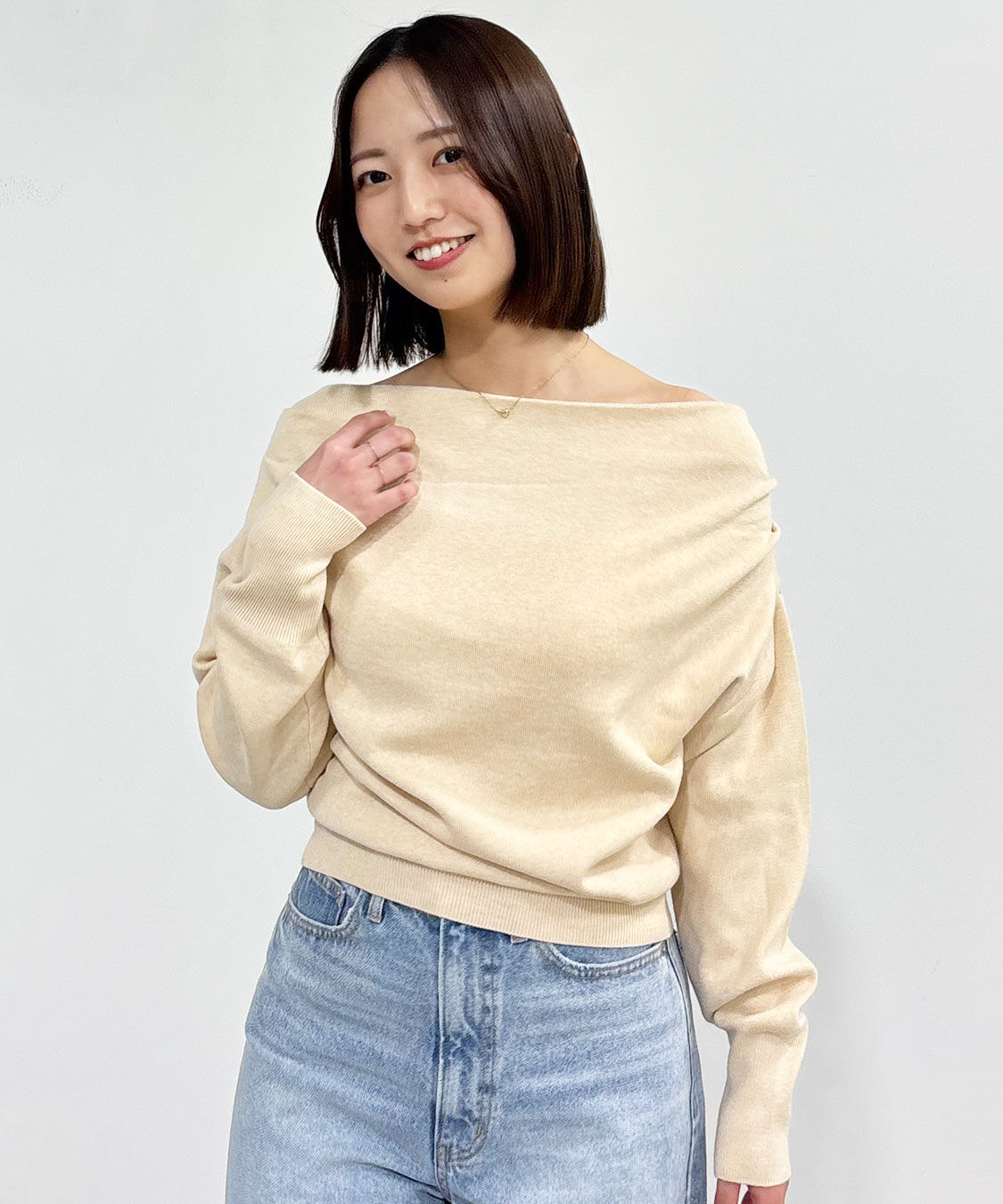 COCO DEAL「ドレープオフショルニット」|ニット・セーター|