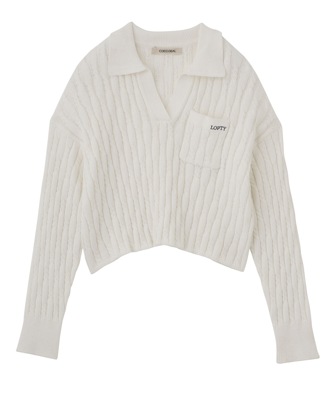 COCO DEAL「ケーブルスキッパーニット」|ニット・セーター|オフ