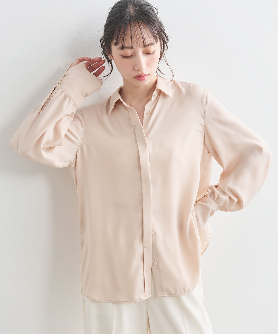 COCO DEAL「2WAYサテンシャツ」|シャツ・ブラウス|ベージュ