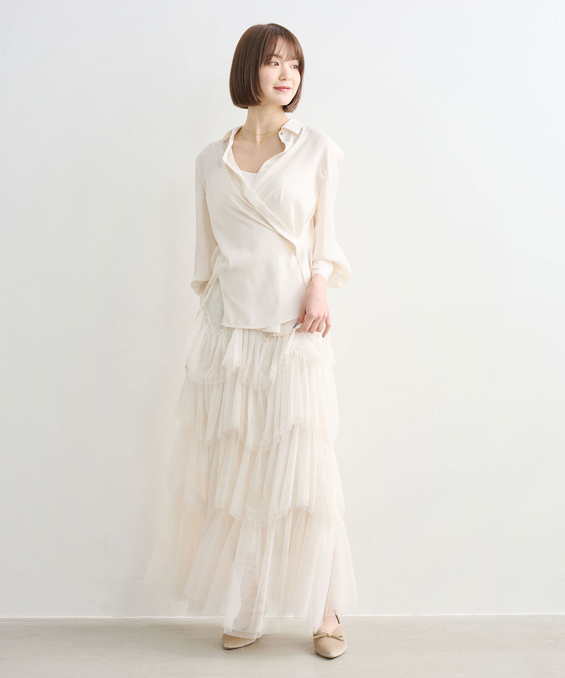 COCO DEAL「ジグザグティアードチュールスカート」|スカート|