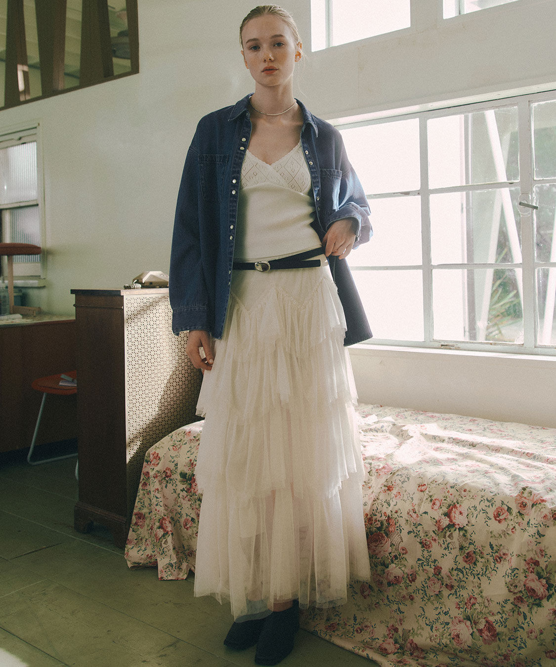 COCO DEAL「ジグザグティアードチュールスカート」|スカート|