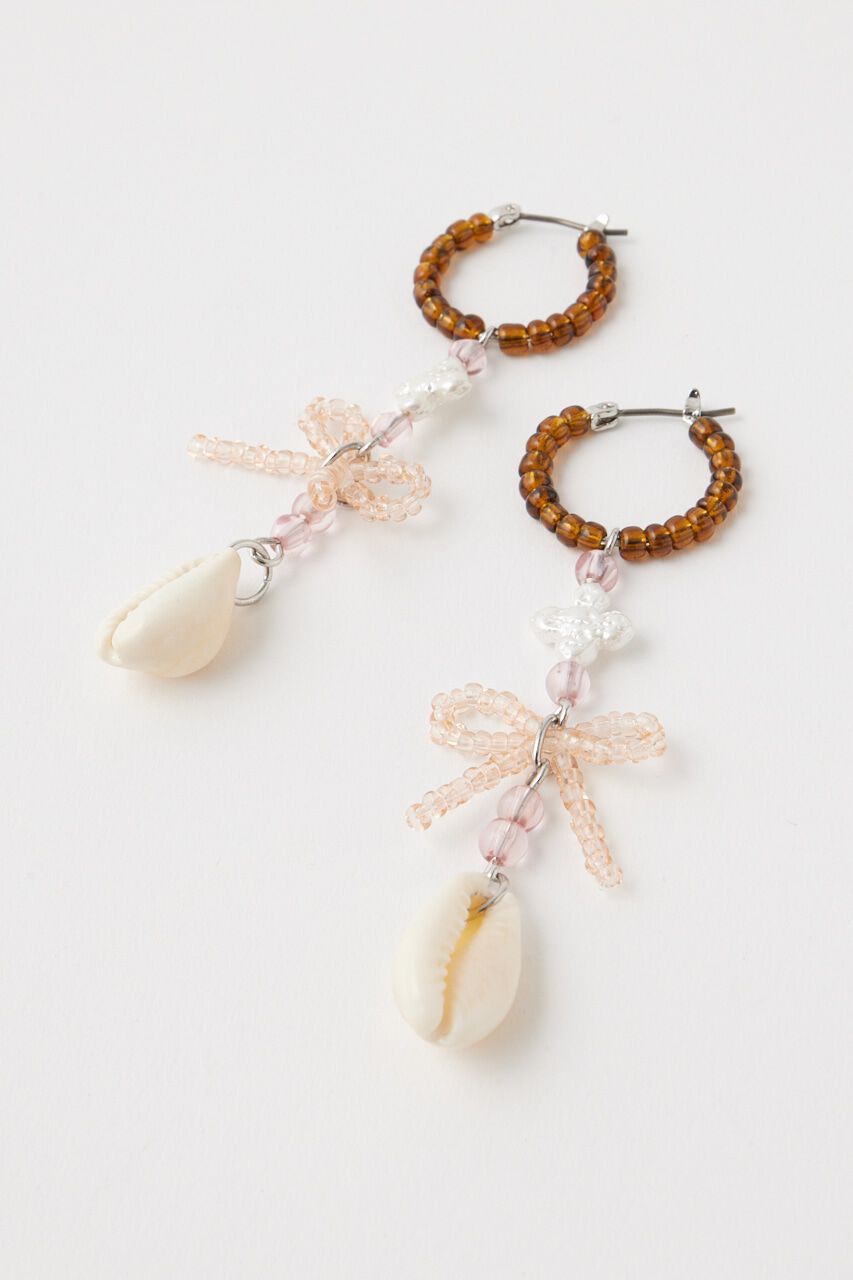 MOUSSY「BEADED SHELL イヤリング」|ピアス|