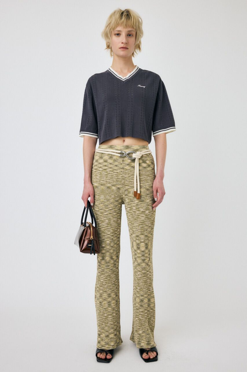 MOUSSY「MOUSSY CROPPED KNIT Tシャツ」|ニット・セーター|