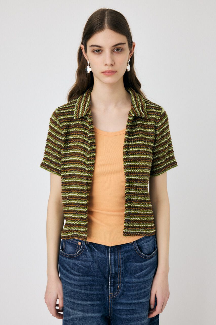 MOUSSY「MIX COLOR CROCHET シャツ」|シャツ・ブラウス|