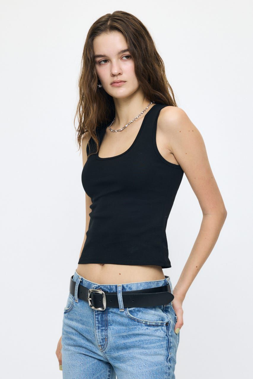 MOUSSY「SUVIN GIZA SCOOP NECK タンク」|タンクトップ|