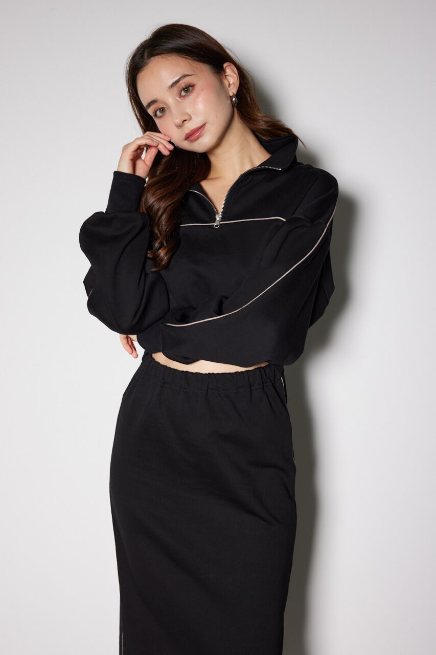 rienda「ハーフジップトラックスウェットタイトワンピース」|ワンピース|