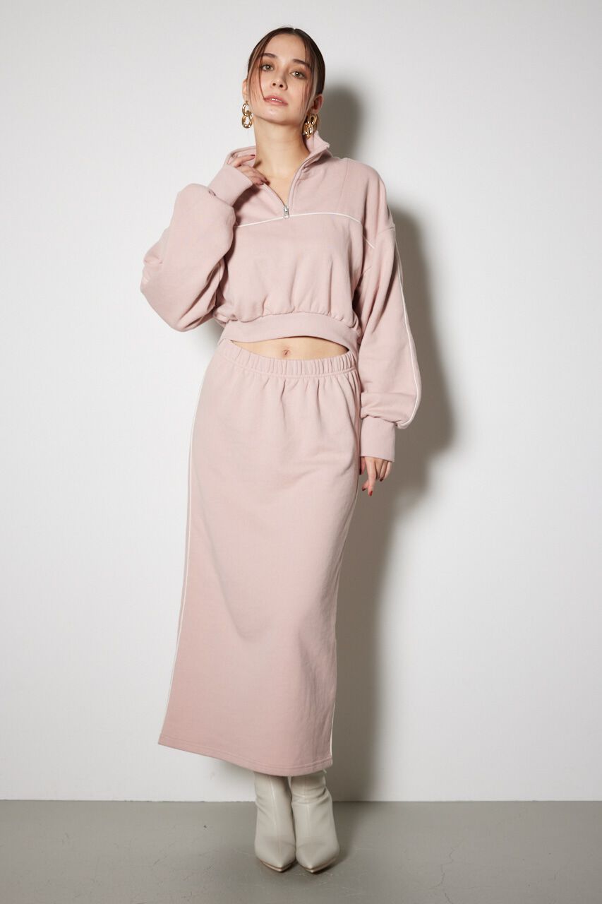 rienda「ハーフジップトラックスウェットタイトワンピース」|ワンピース|