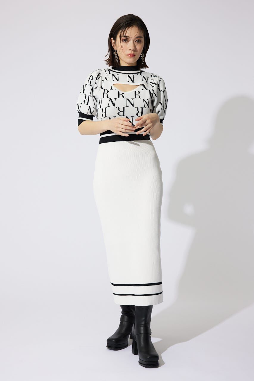 rienda「2WAYRロゴラインニットワンピース」|ワンピース|