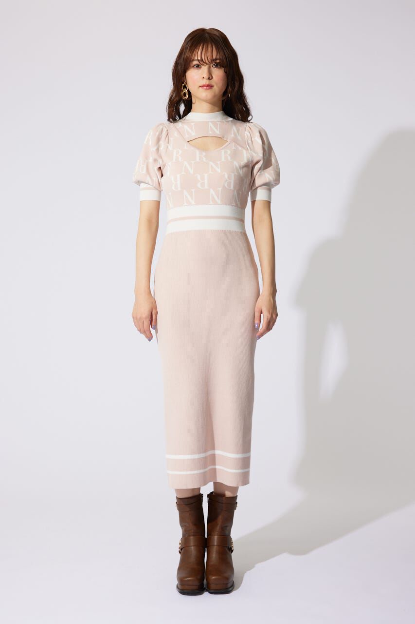 rienda「2WAYRロゴラインニットワンピース」|ワンピース|