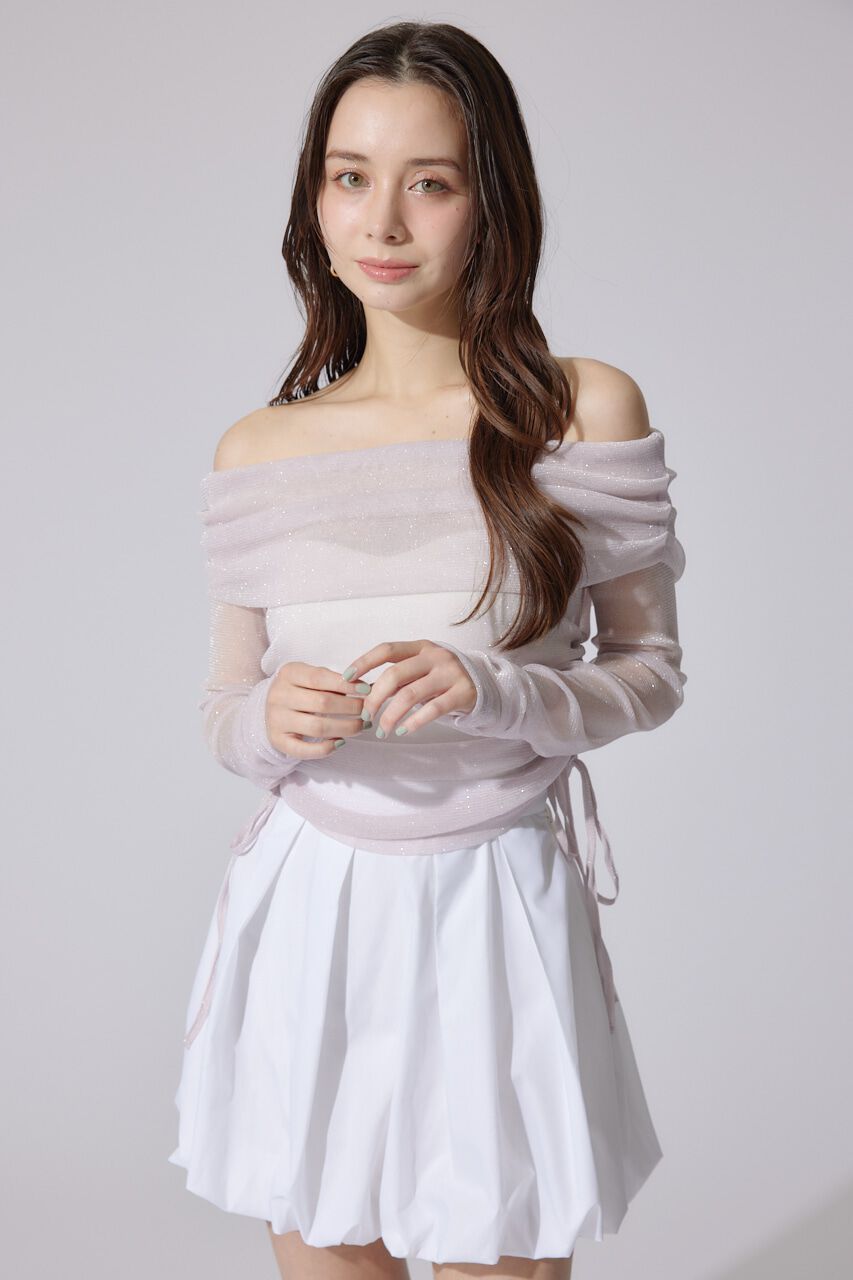 rienda「オフショルレディーラメトップス」|Tシャツ・カットソー|