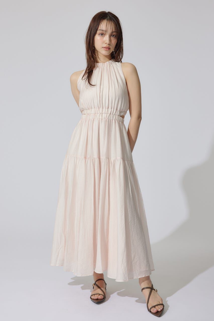 rienda「ホルターネックギャザーフレアワンピース」|ワンピース|PNK