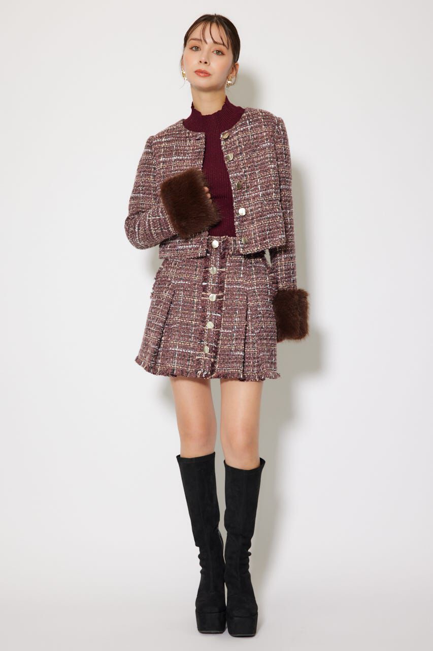 rienda「2WAYツイードショートジャケット」|その他|