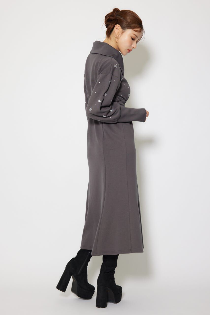 rienda「フラワーモチーフスウェットワンピース」|ワンピース|