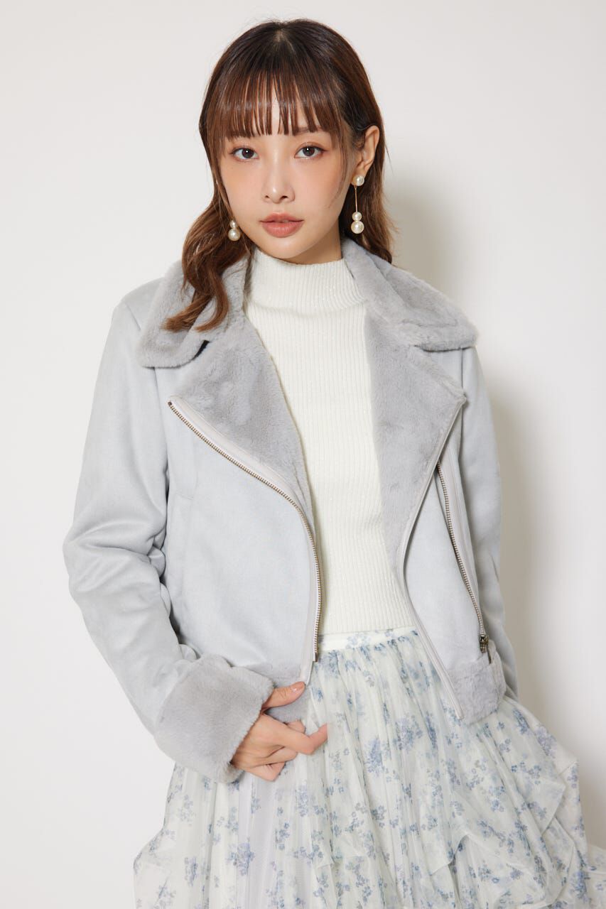 rienda「25AWフェイクスエードムートンライダースジャケット」|その他|