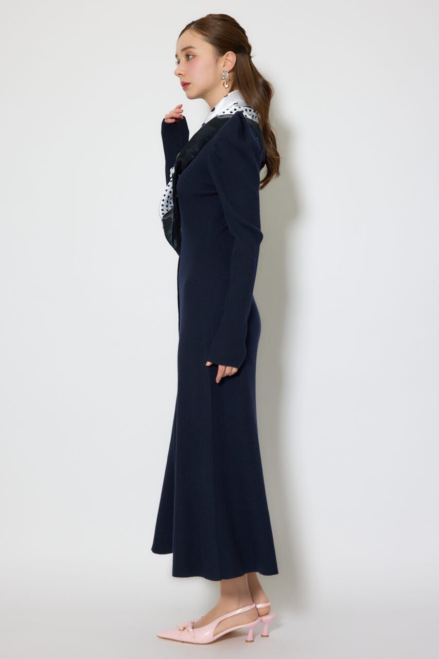 rienda「スカーフ付きマーメイドニットワンピース」|ワンピース|