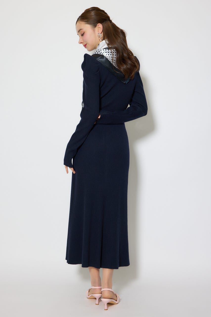 rienda「スカーフ付きマーメイドニットワンピース」|ワンピース|