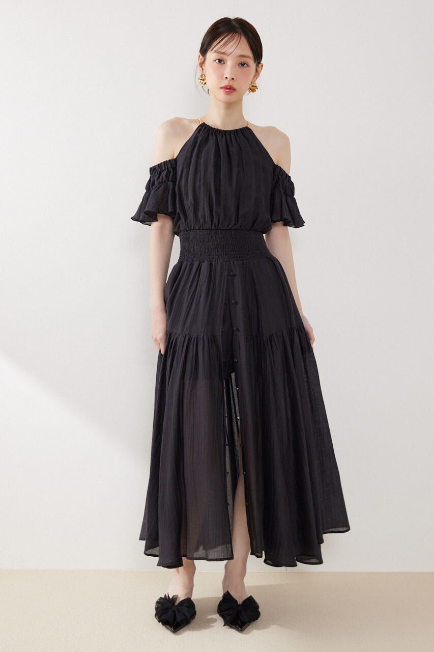 rienda「2WAYホルターネックロンパース」|ワンピース|BLK