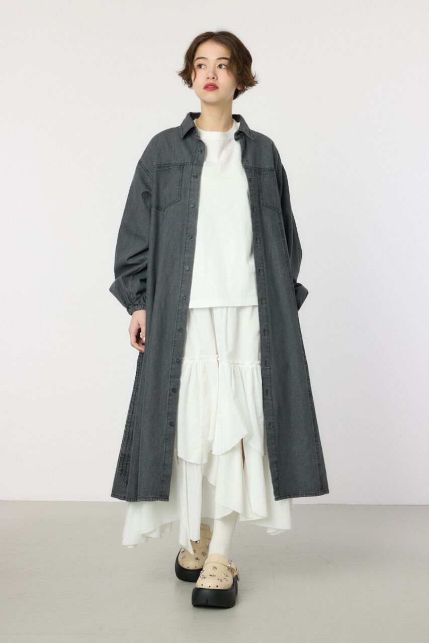 RODEO CROWNS「デニムフレアマキシワンピース」|ワンピース|L/BLK1