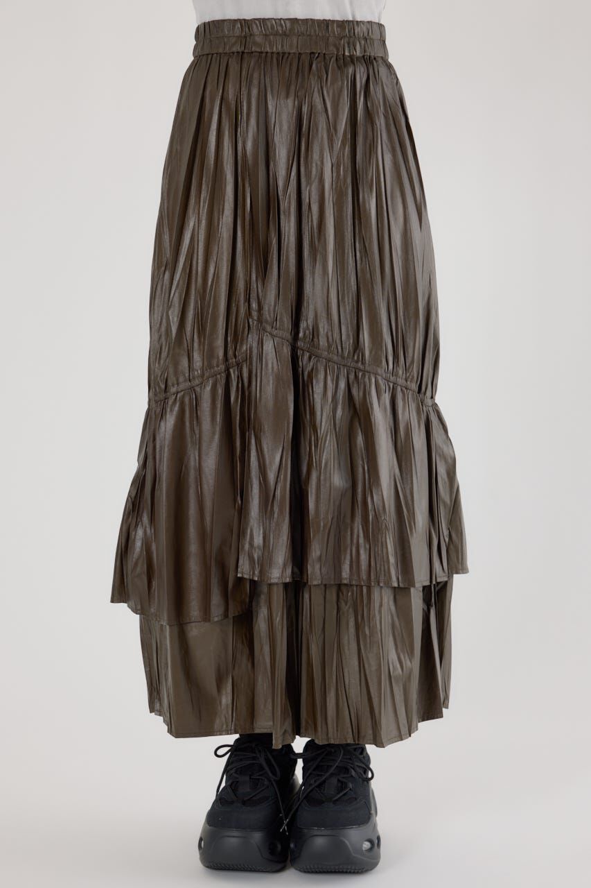 RODEO CROWNS「レザーライクフリルティアードスカート」|スカート|