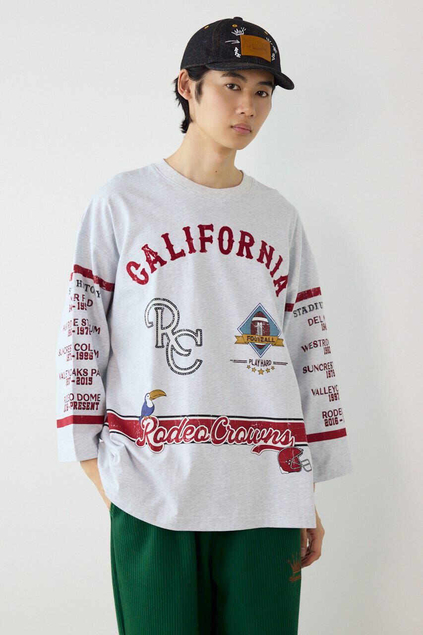 RODEO CROWNS「footballトップス」|Tシャツ・カットソー|L/T.GRY1