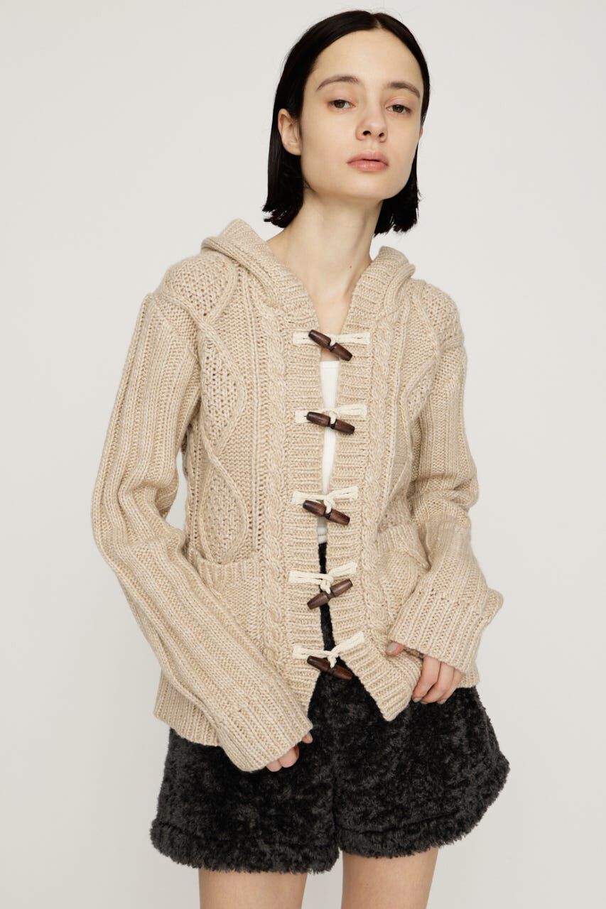 SLY「TOGGLE BUTTON CABLE KNIT カーディガン」|カーディガン|BEG