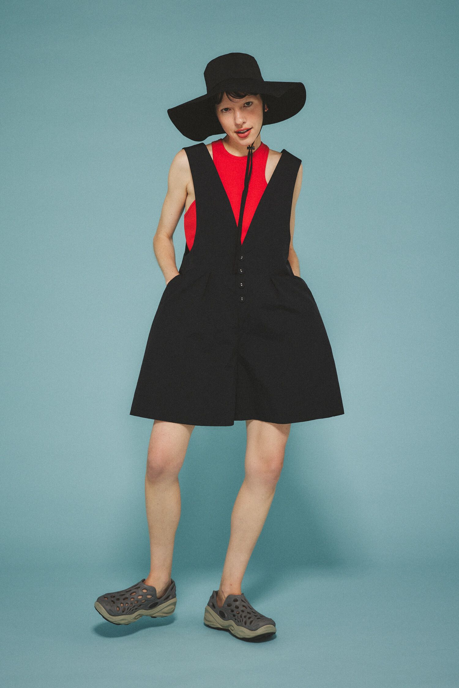 HeRIN.CYE「Short overalls」|ワンピース|BLK