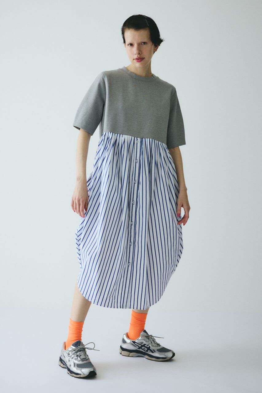 HeRIN.CYE「Cut docking shirt dress」|ワンピース|GRY