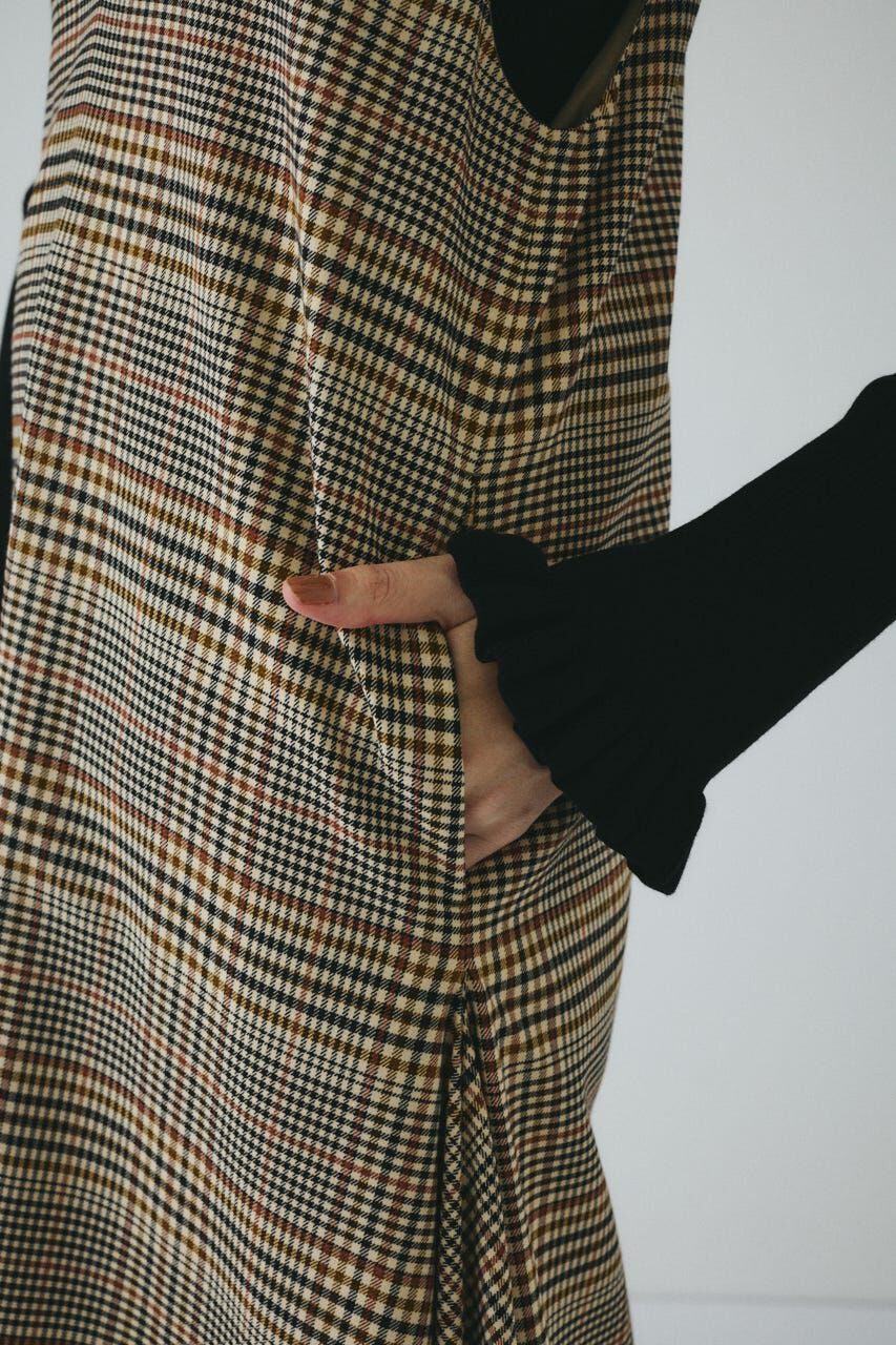 HeRIN.CYE「V design check dress」|ワンピース|