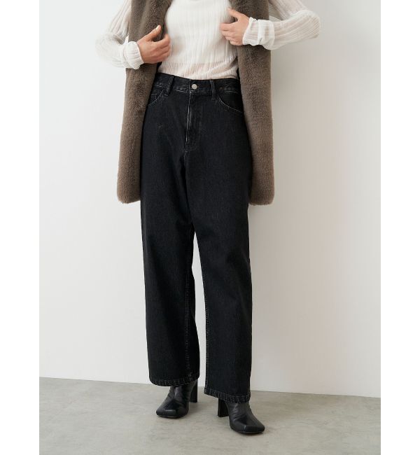 ELENDEEK「WIDE ROUGH DENIM PT」|デニム|ブラック