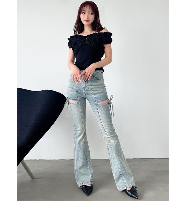 RESEXXY「ボリュームフリルドッキングカットトップス」|Tシャツ・カットソー|