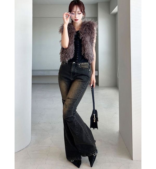 RESEXXY「フラッフィーボリュームショートベスト」|その他|