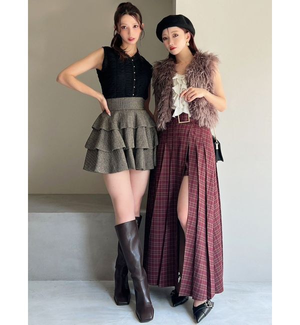 RESEXXY「フラッフィーボリュームショートベスト」|その他|