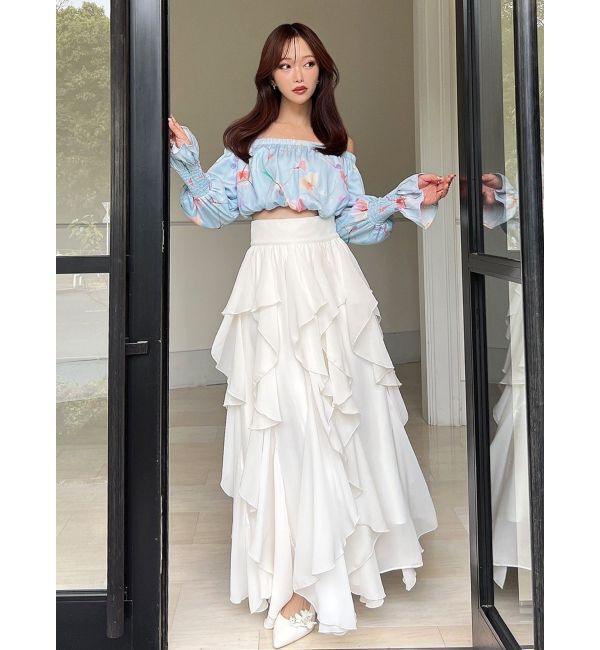 RESEXXY「ラッフルシアーロングスカート」|スカート|