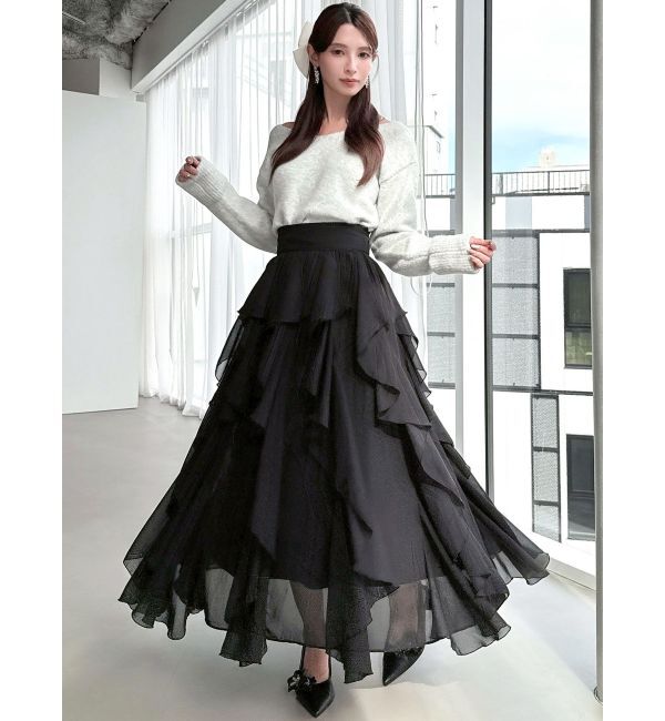 RESEXXY「ラッフルシアーロングスカート」|スカート|