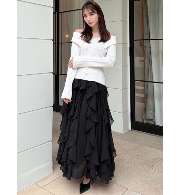 RESEXXY「ラッフルシアーロングスカート」|スカート|