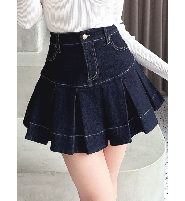 RESEXXY「ボリュームフリルデニムスカート」|スカート|インディゴ