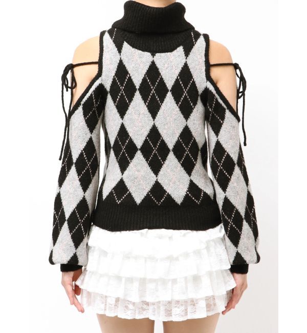 RESEXXY「アーガイルタートルニットトップス」|ニット・セーター|