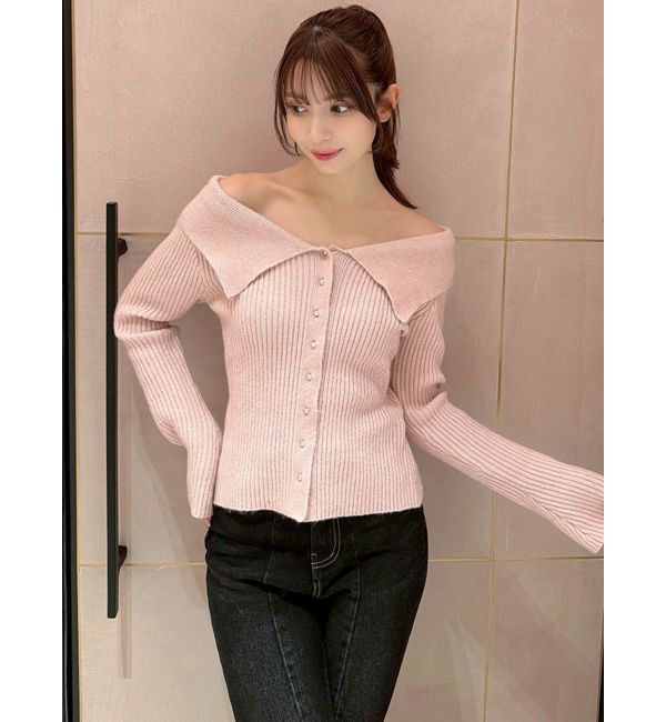 RESEXXY「ビッグカラーニットトップス」|ニット・セーター|