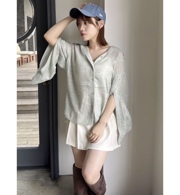 dazzlin「シアーツイードオーバーシャツ」|シャツ・ブラウス|