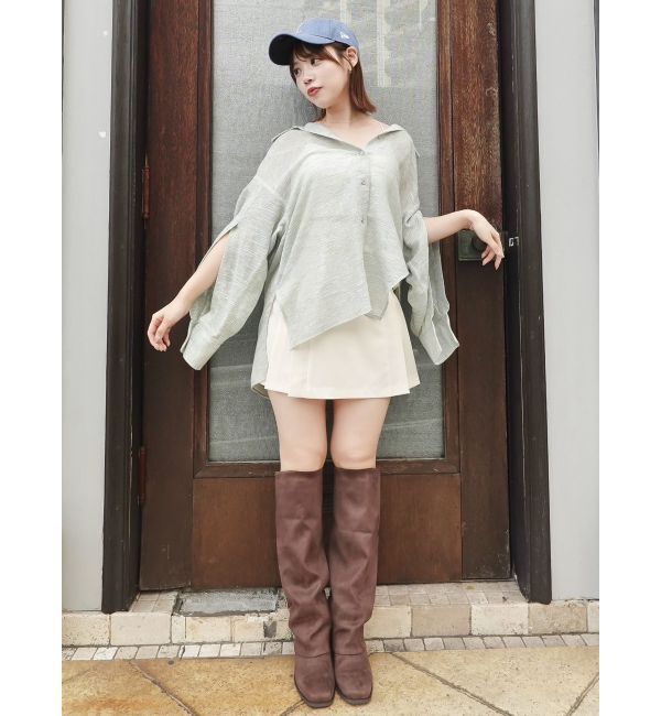 dazzlin「シアーツイードオーバーシャツ」|シャツ・ブラウス|